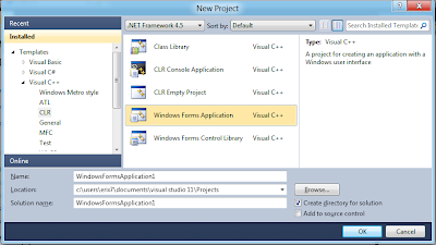 of Visual C++ CLR , Windows Forms Application to to create application ...