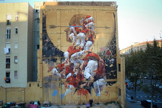 Borondo recently spent some time in Barcelona, Spain where he was invited by the good lads from Open Walls Conference to create a new piece.