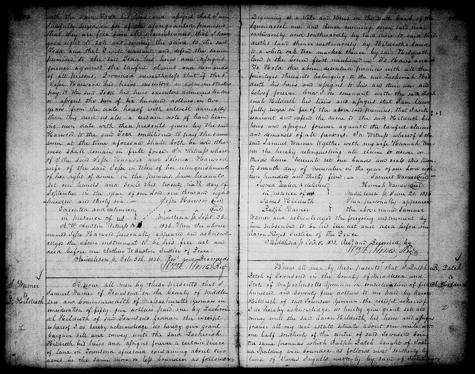 GeneaMusings Amanuensis Monday 1835 Deed of Samuel Warner to