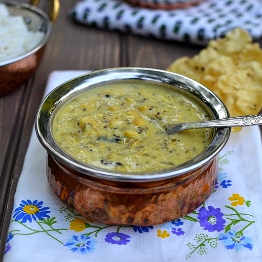 Patli Dal (Yellow Split Peas & Kale in a Yogurt-Peanut Sauce)