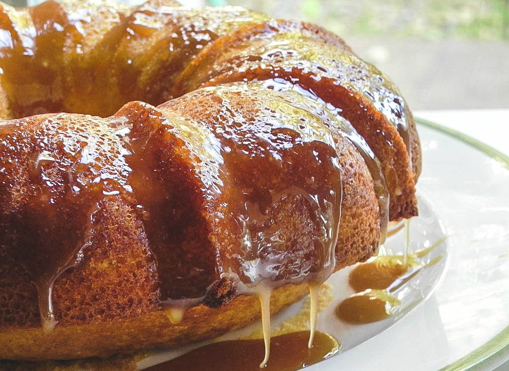 Vanilla Bundt Cake with Caramel Glaze BundtaMonth Savoring Italy