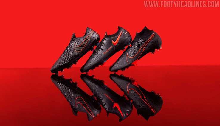 red and black nike football boots