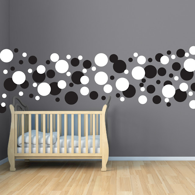 Janey Mac Polka Dots Wall Border Decal Set