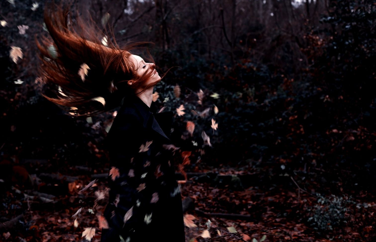 Redhead Girl Wind Leaves Autumn 6971474 Redhead Girl Wind Leaves Autumn 6971474