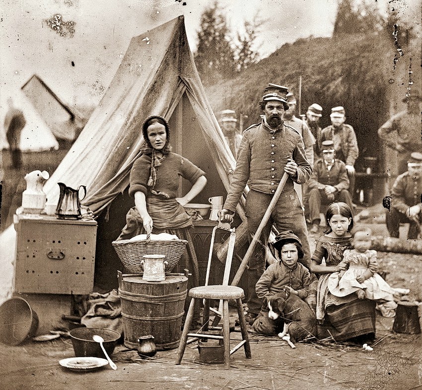 Antique and Classic Photographic Images: Civil war tent life with