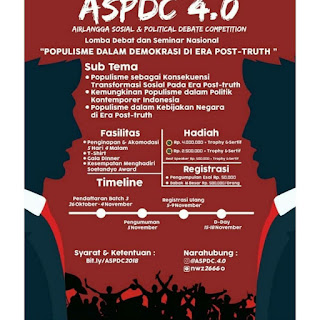 Lomba Debat & Seminar Nasional ASPDC 4.0 2018 Mahasiswa lomba
