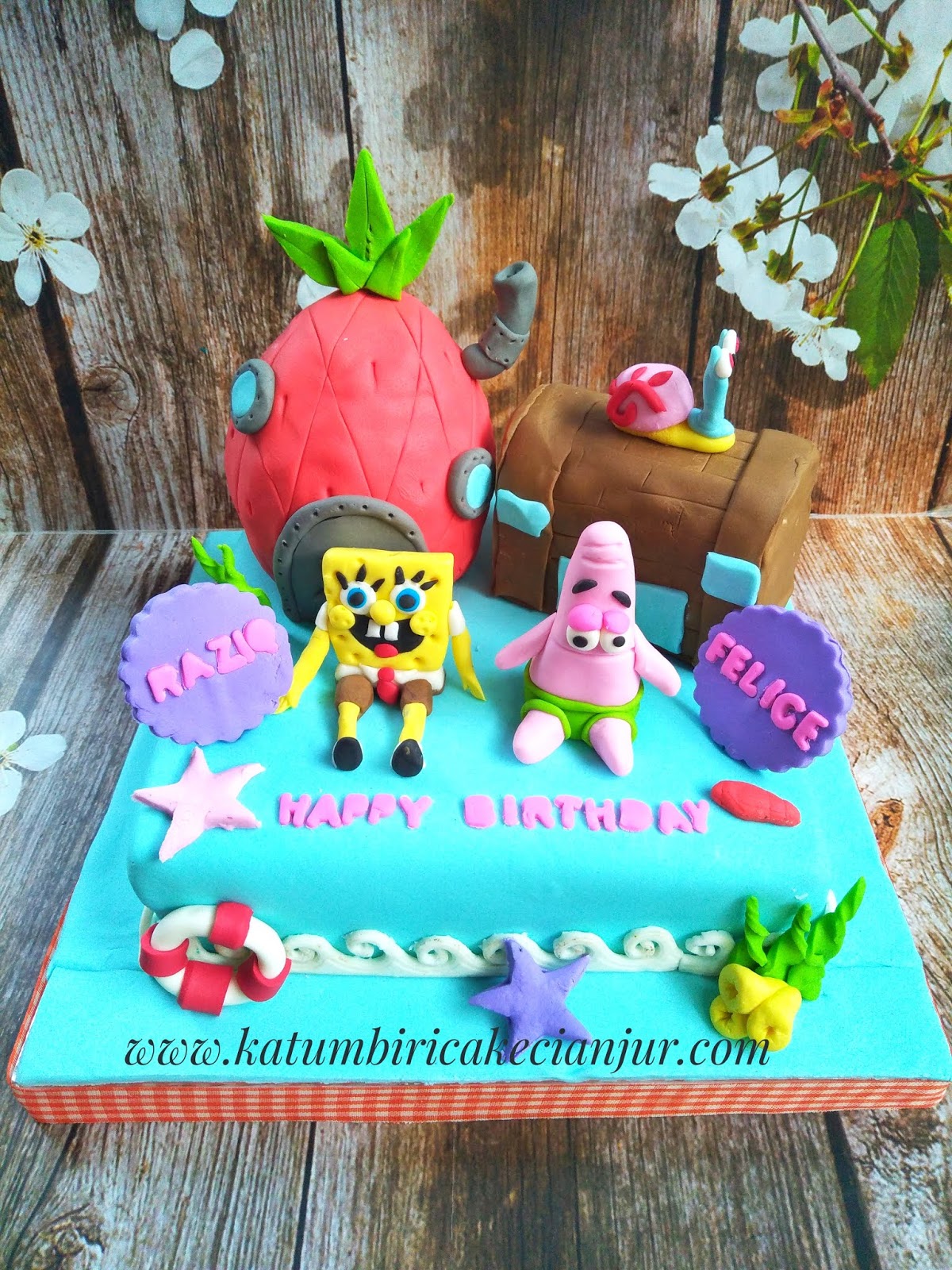 Kue Ultah Spongebob - Katumbiri Custom Cake Cianjur