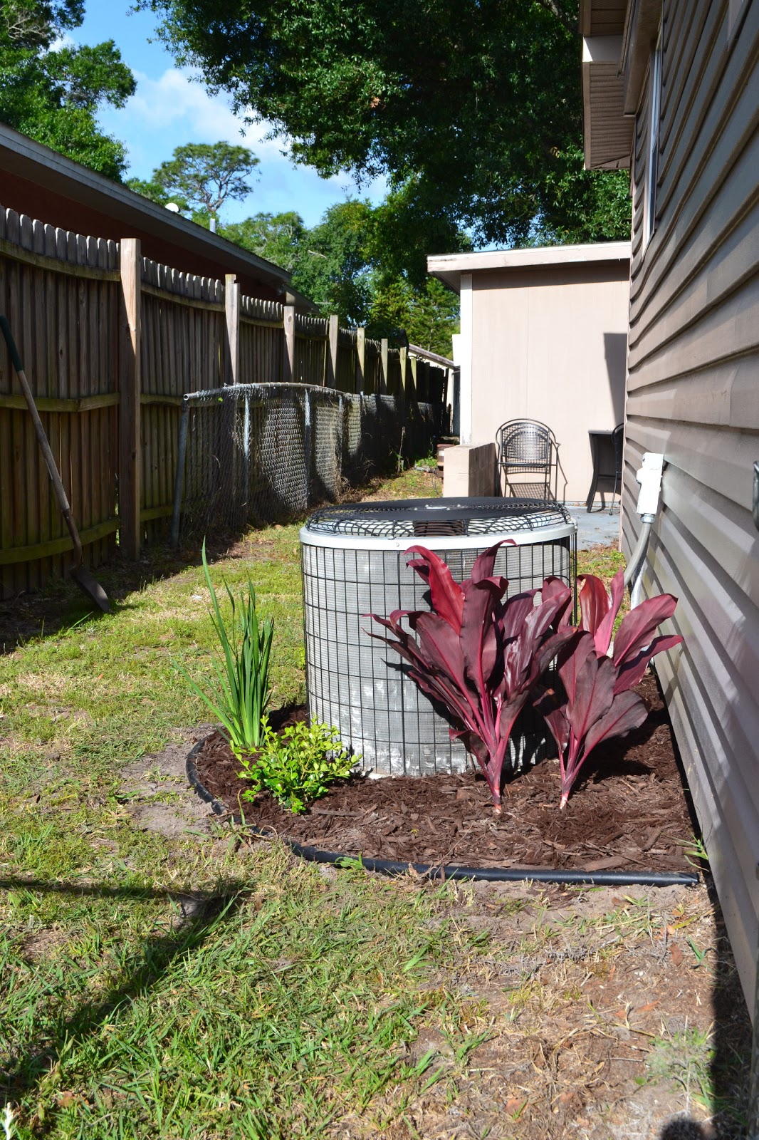 Zoo View Home: April Landscaping: Hiding an Air Conditioner