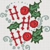  ho ho ho christmas cross stitch chart with holly and snow