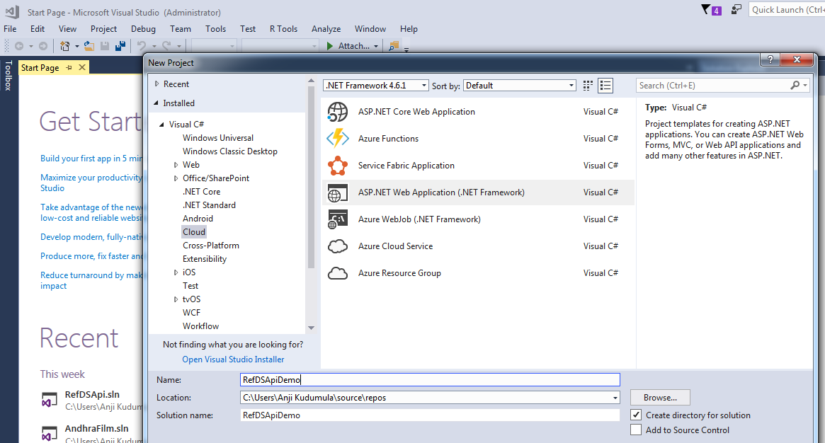 Create Web Api and publish on Azure App Service