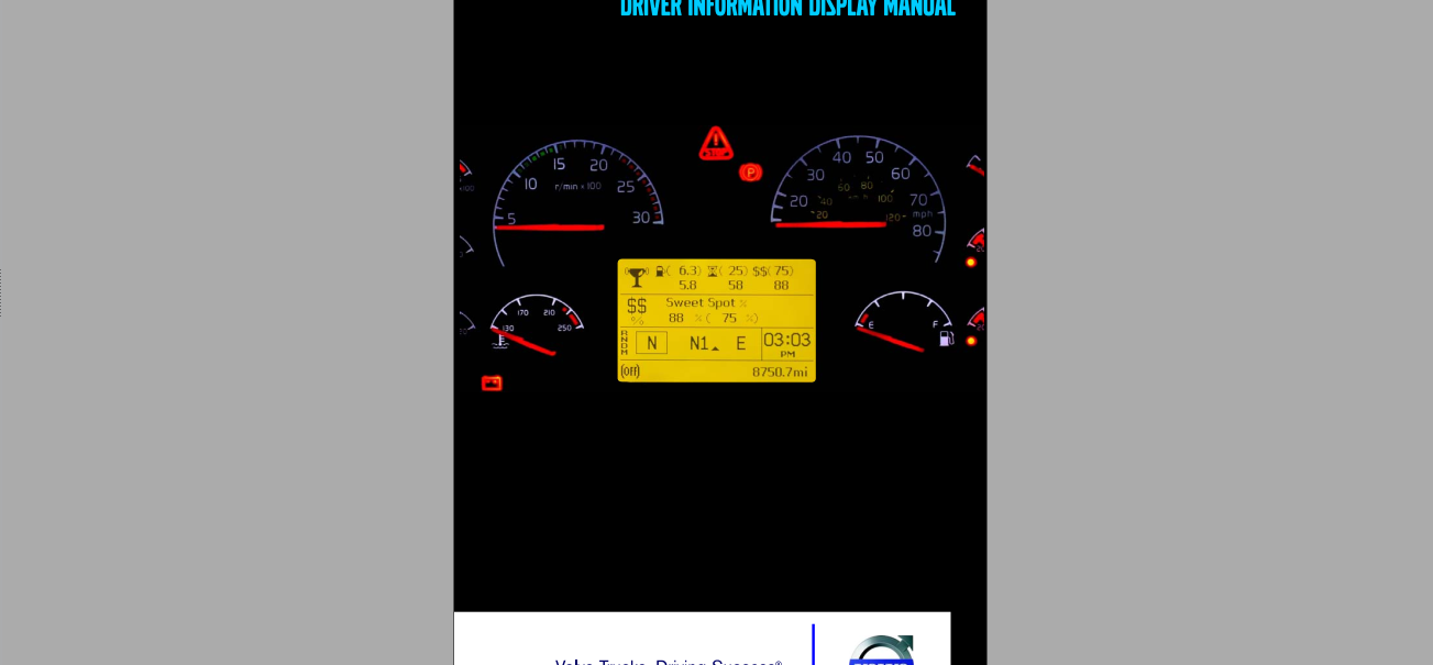 Volvo Driver Information Display Manual Automotive Library