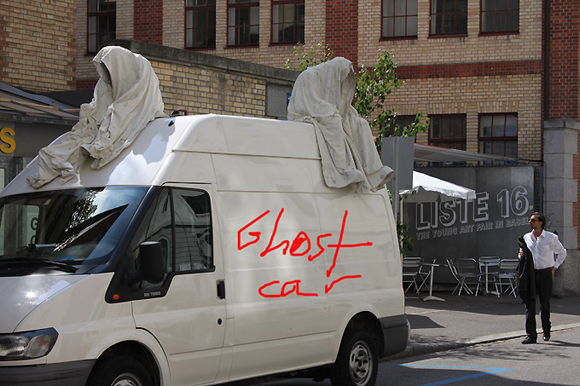 Ghost Art Car Driving through Town - Art Car Central