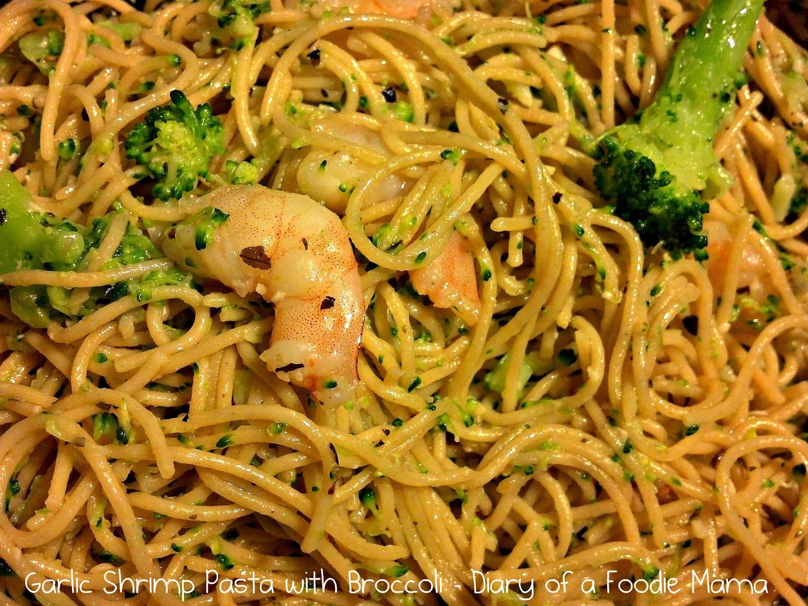 Diary of a Foodie Mama Garlic Shrimp Pasta with Broccoli