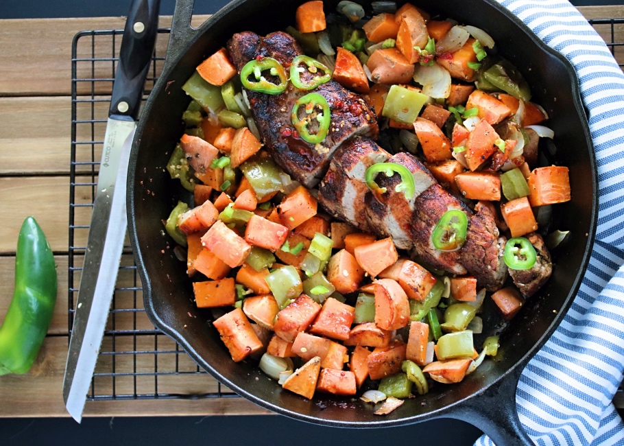 Just Jessie B Cinnamon Chili Rubbed Pork Tenderloin with Vegetables