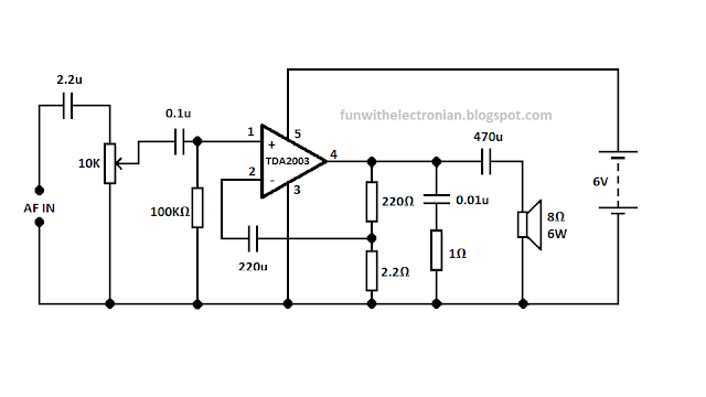 Fun With Electron!cs: AUDIO AMPLIFIER USING TDA2003 IC