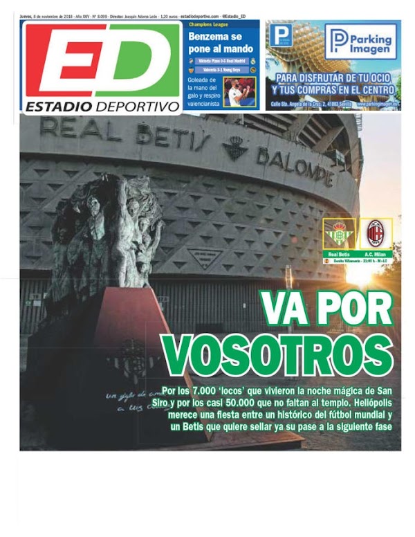 Betis, Estadio Deportivo: "Va por vosotros"