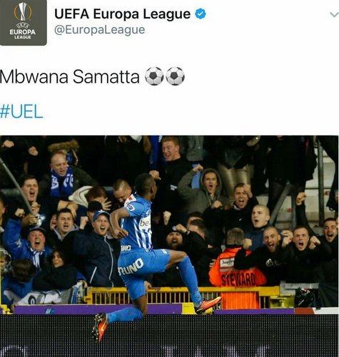 Historia Tanzania: Twitter Account ya UEFA Europa Waposti Picha ya Mbwana Samatta...!!!