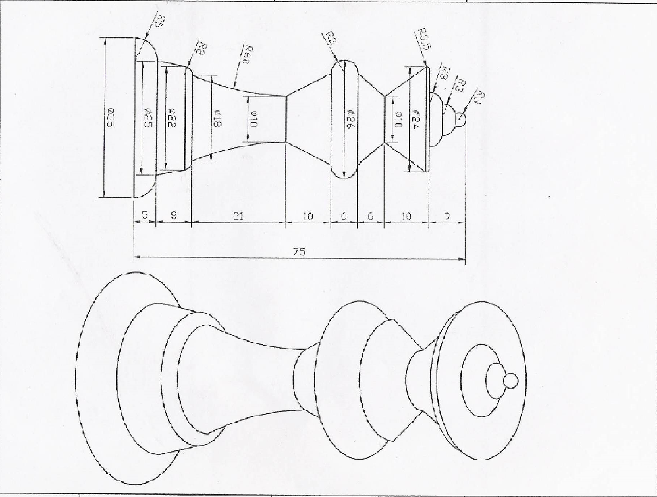 Fazendo peça de xadrez no torno CNC em 1 minuto 