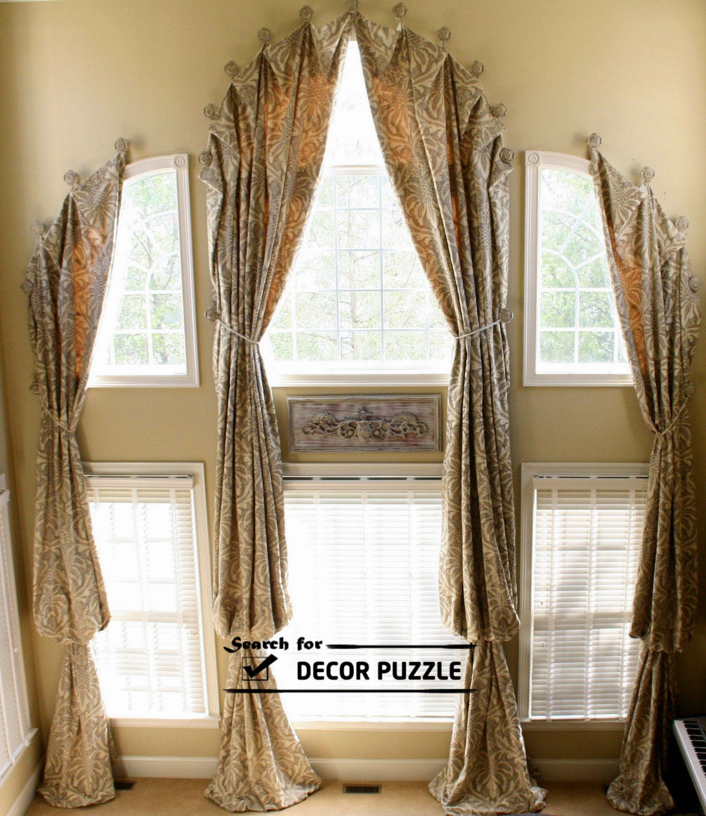 French window curtains, french blinds