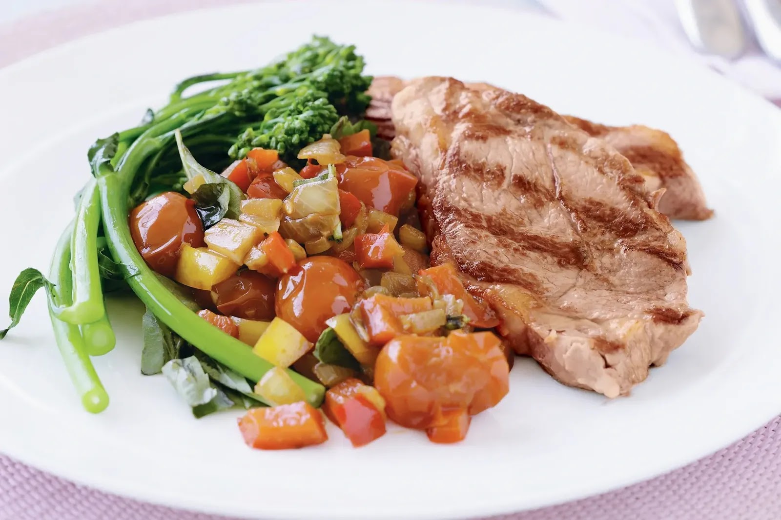 Grilled Lamb Steaks with Peperonata Recipe LEBANESE RECIPES