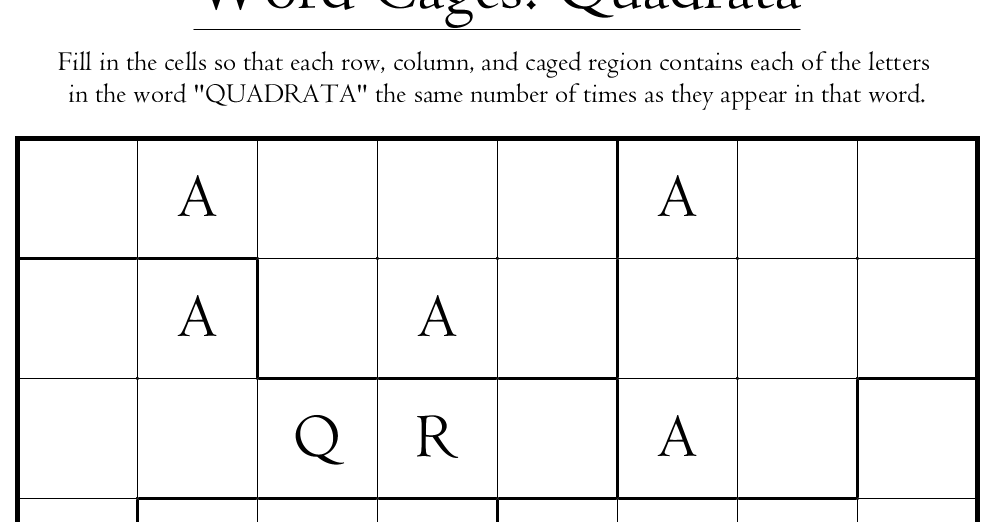 Word Cages Quadrata
