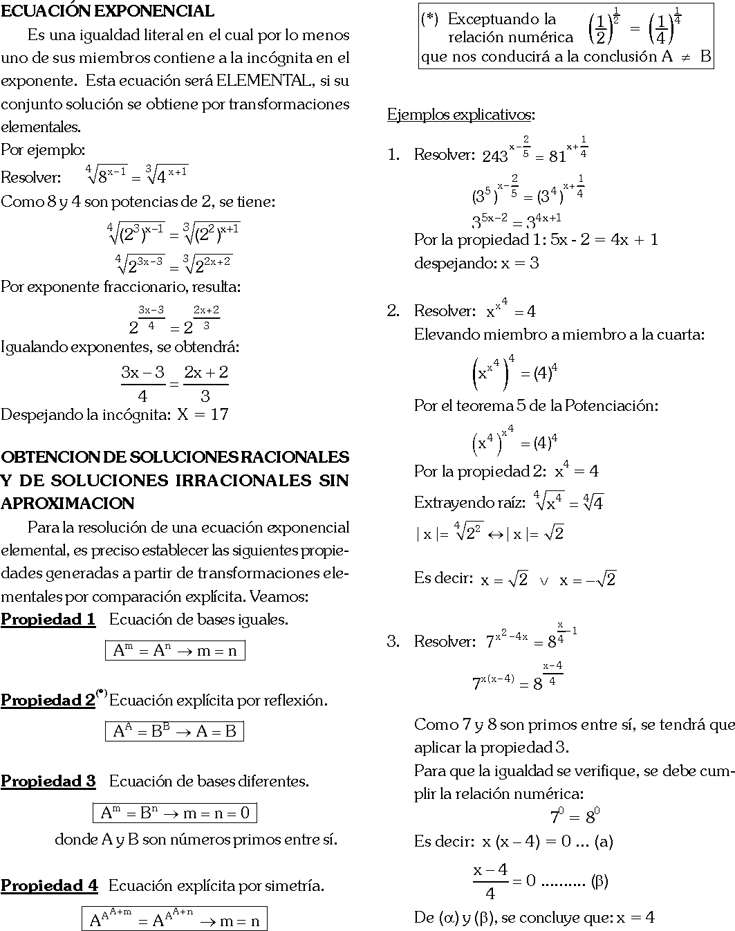ECUACIONES EXPONENCIALES EJERCICIOS RESUELTOS en PDF