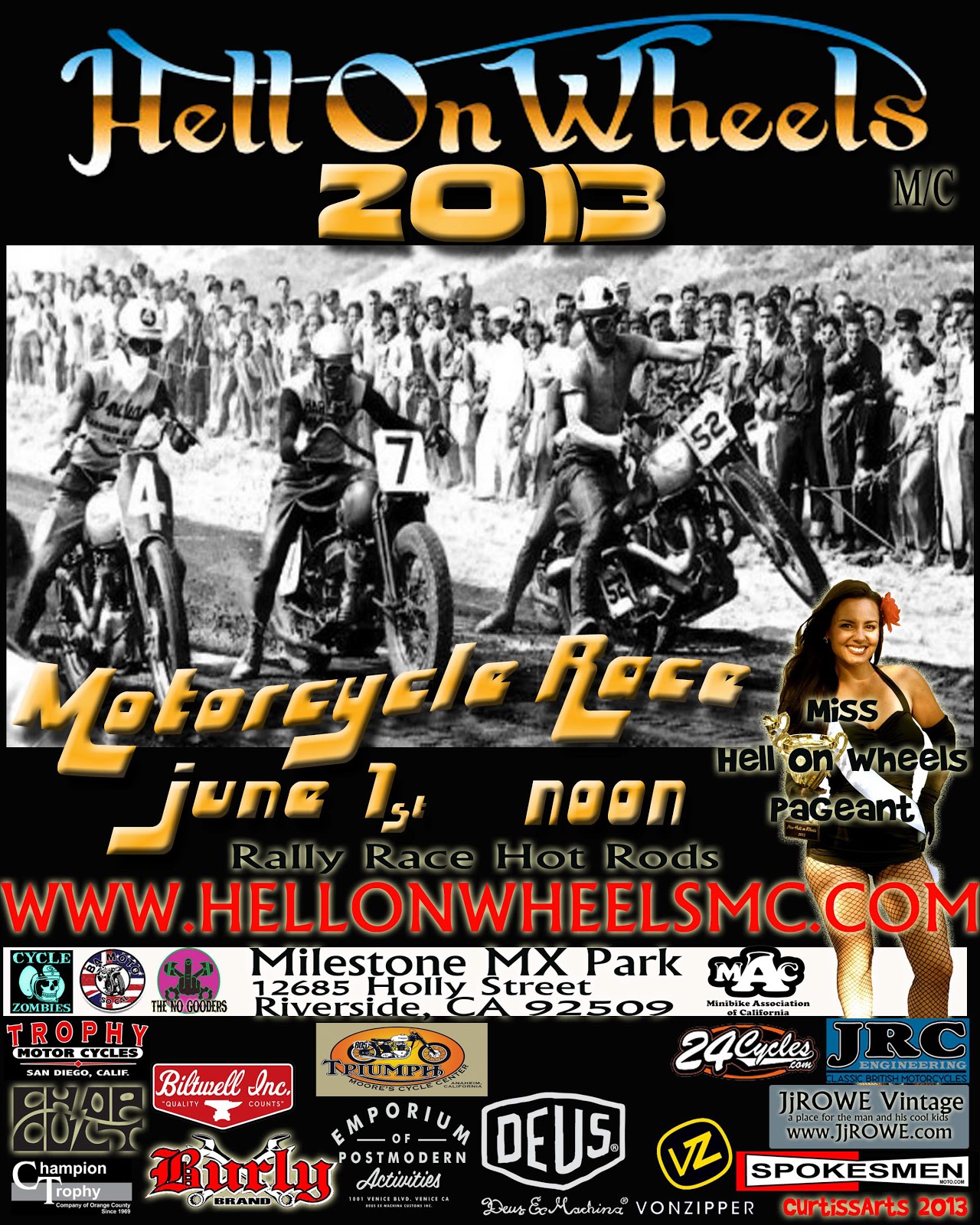 Nostalgia on Wheels Hell on Wheels 2013 Motorcycle Race & Miss Hell on Wheels Pageant