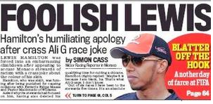 Hamilton es un Necio................según el Daily Mail