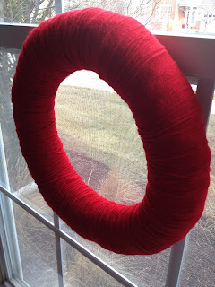 My red yarn wreath