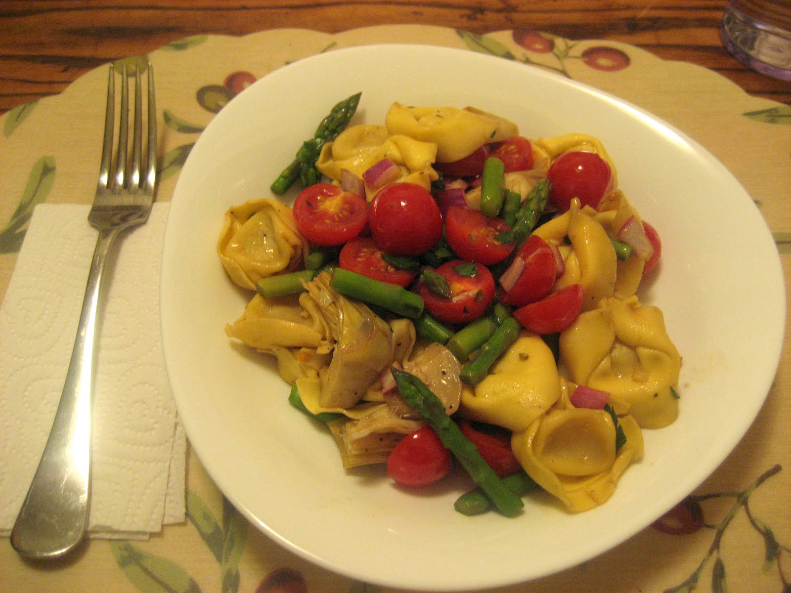 Guerilla Kitchen Warm Tortellini Salad with Cherry Tomatoes & Other
