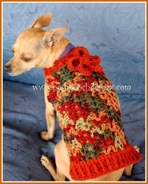 Posh Pooch Designs Fall Dog Sweater Crochet Pattern