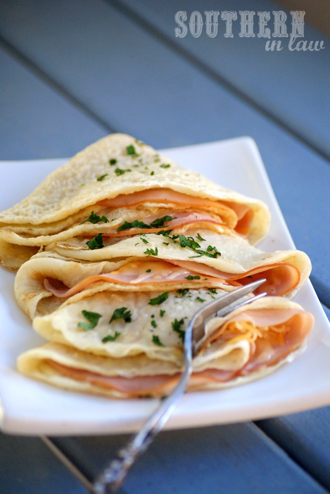 Healthier Ham and Cheese Crepes Recipe - low fat, gluten free, clean eating friendly, healthy dinner recipes