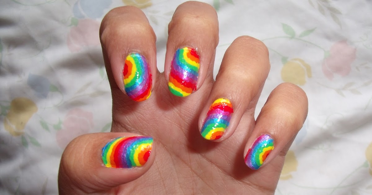 HanDee Nail Tips: Rainbow Ripple