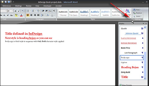 Apply imported styles in MS Word Apply imported styles in MS Word