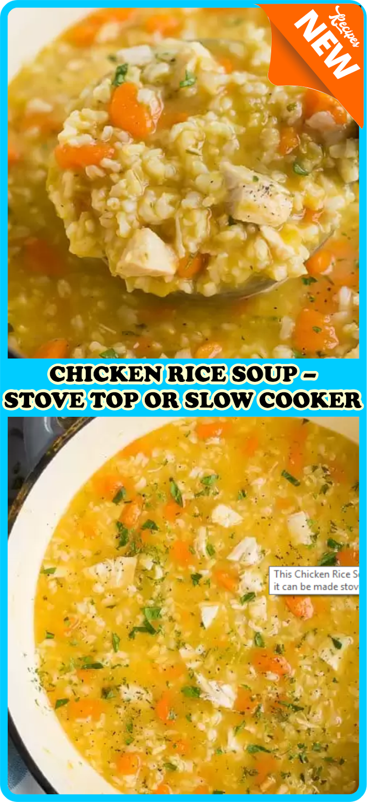 CHICKEN RICE SOUP STOVE TOP OR SLOW COOKER Recipe Spesial Food