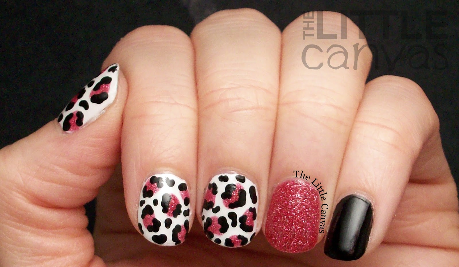 Leopard Print Manicure with a Pixie Dust! - The Little Canvas