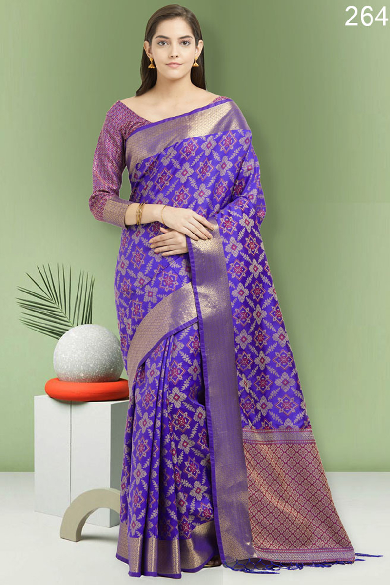 A Bundle Of Desinger Wedding Wear Patola Style Silk Sarees - 5390