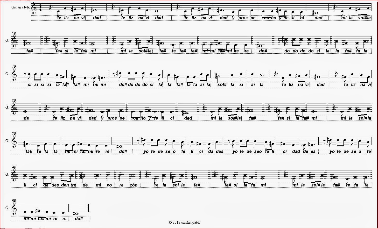 Música y piano. Todo sobre música.: Villancico: Feliz Navidad