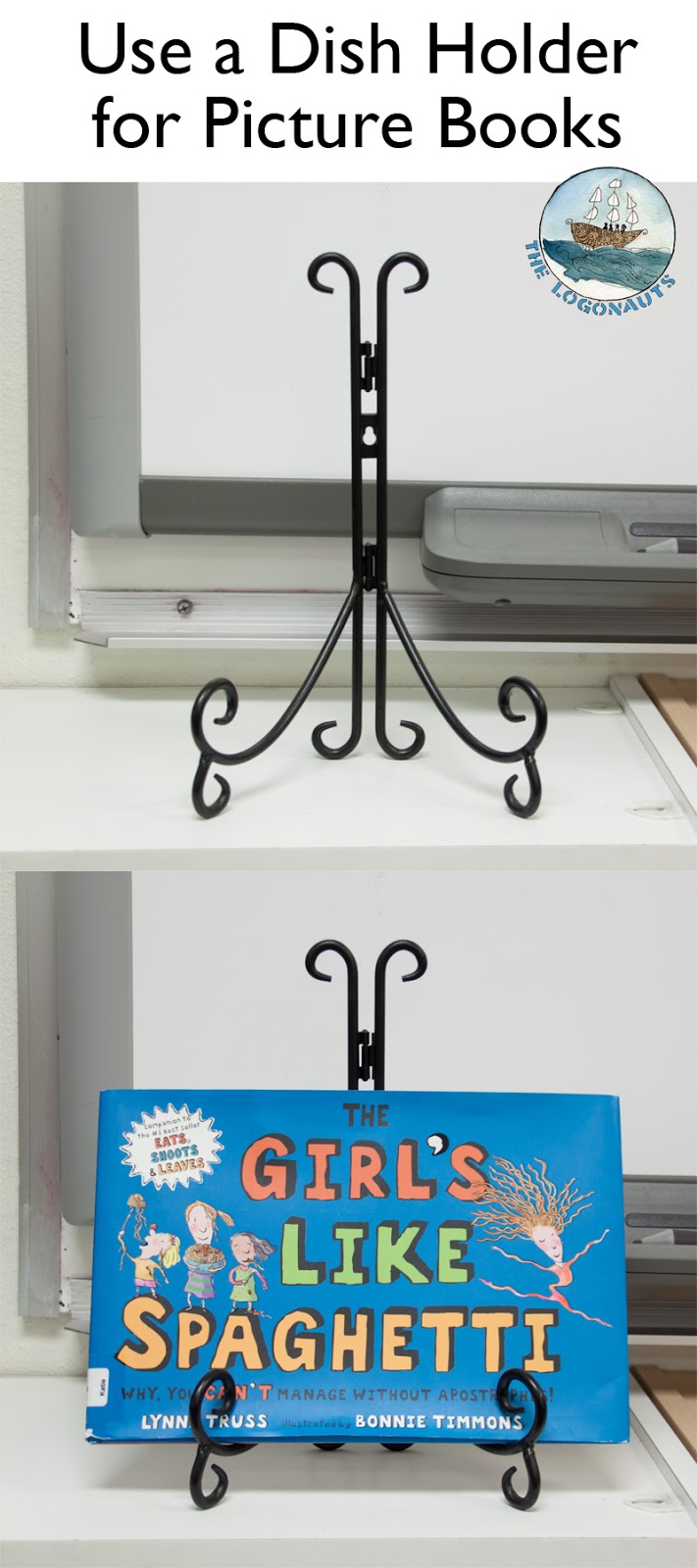 Use a Dish Holder for Picture Books - Organizing a Classroom Library | The Logonauts
