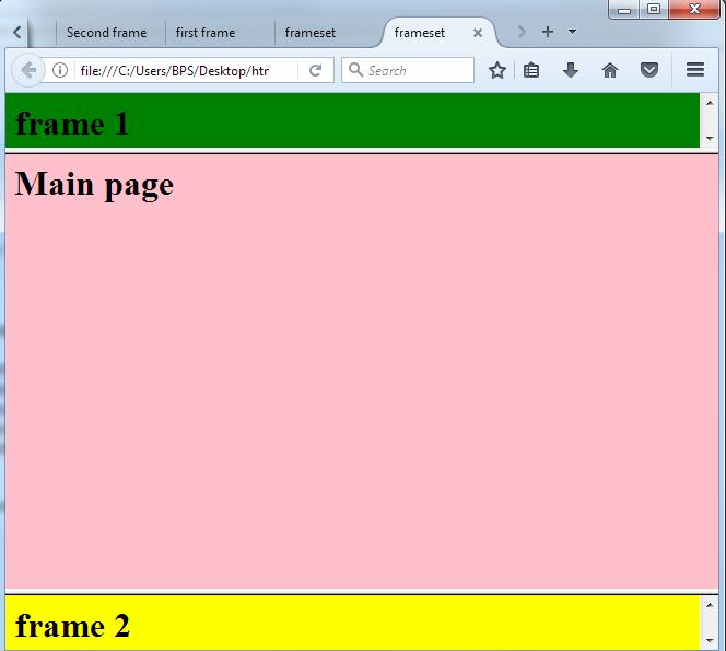 New technologies Simple Example of Frameset
