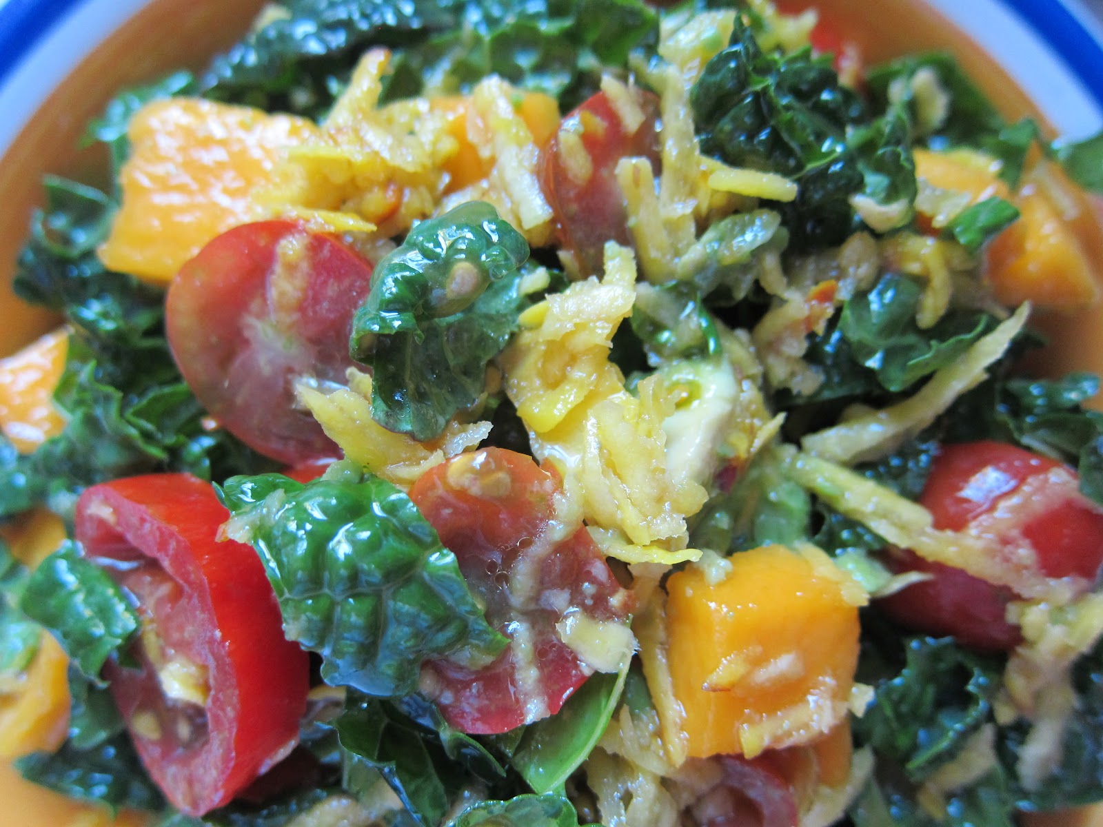 WholeFoodVegan Golden Beet and Sweet Mango Kale Salad