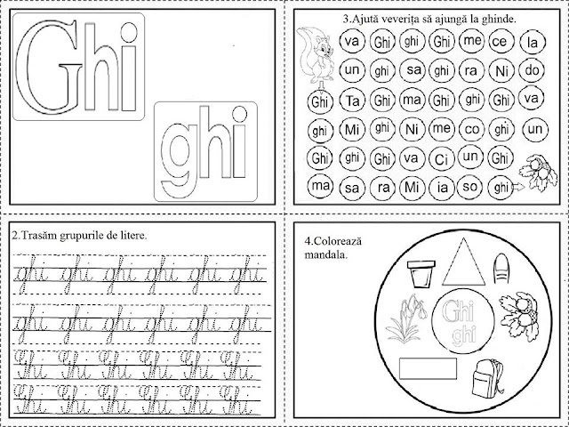 EDUCATIA CONTEAZA : FISE DE LUCRU CU GRUPURILE DE SUNETE CE, CI, CHE