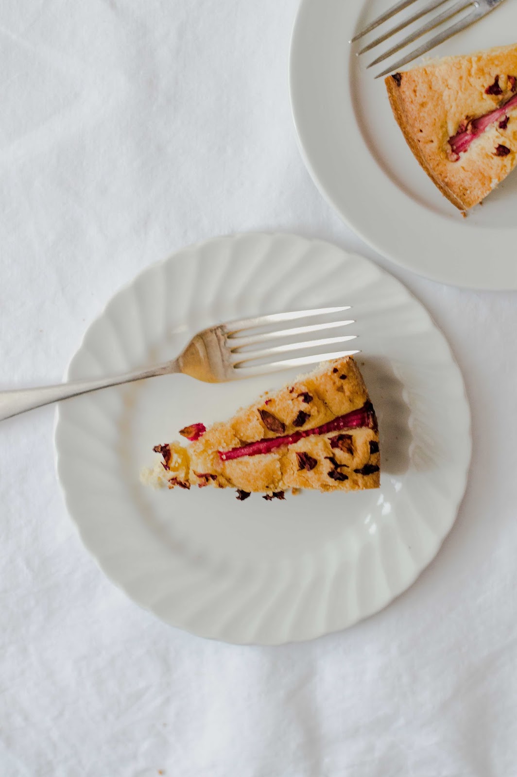 Rhubarb Rose Petals Cake | https://oandrajos.blogspot.com