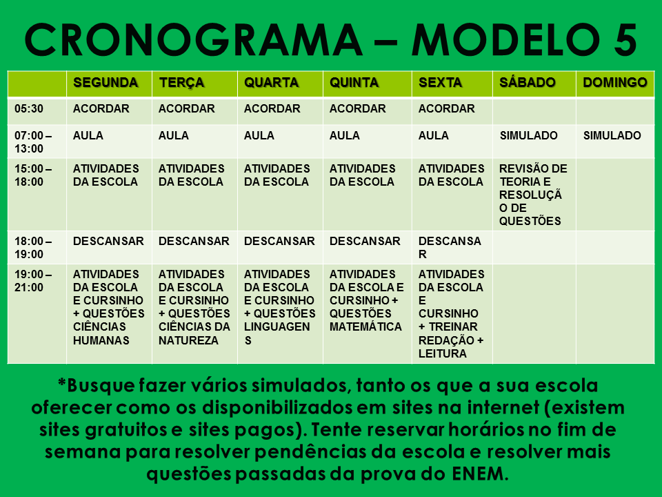Resolvendo e Aprendendo ENEM Monte um cronograma de estudos ideal para você