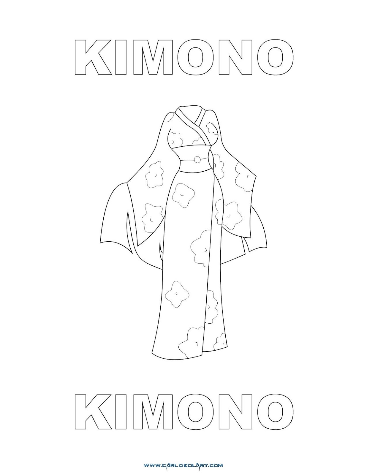 Dibujos Inglés Español Con K Kimono Kimono Dibujospacolorear