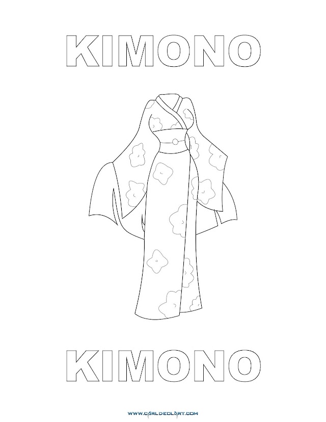 Dibujos Inglés - Español con K: Kimono - Kimono