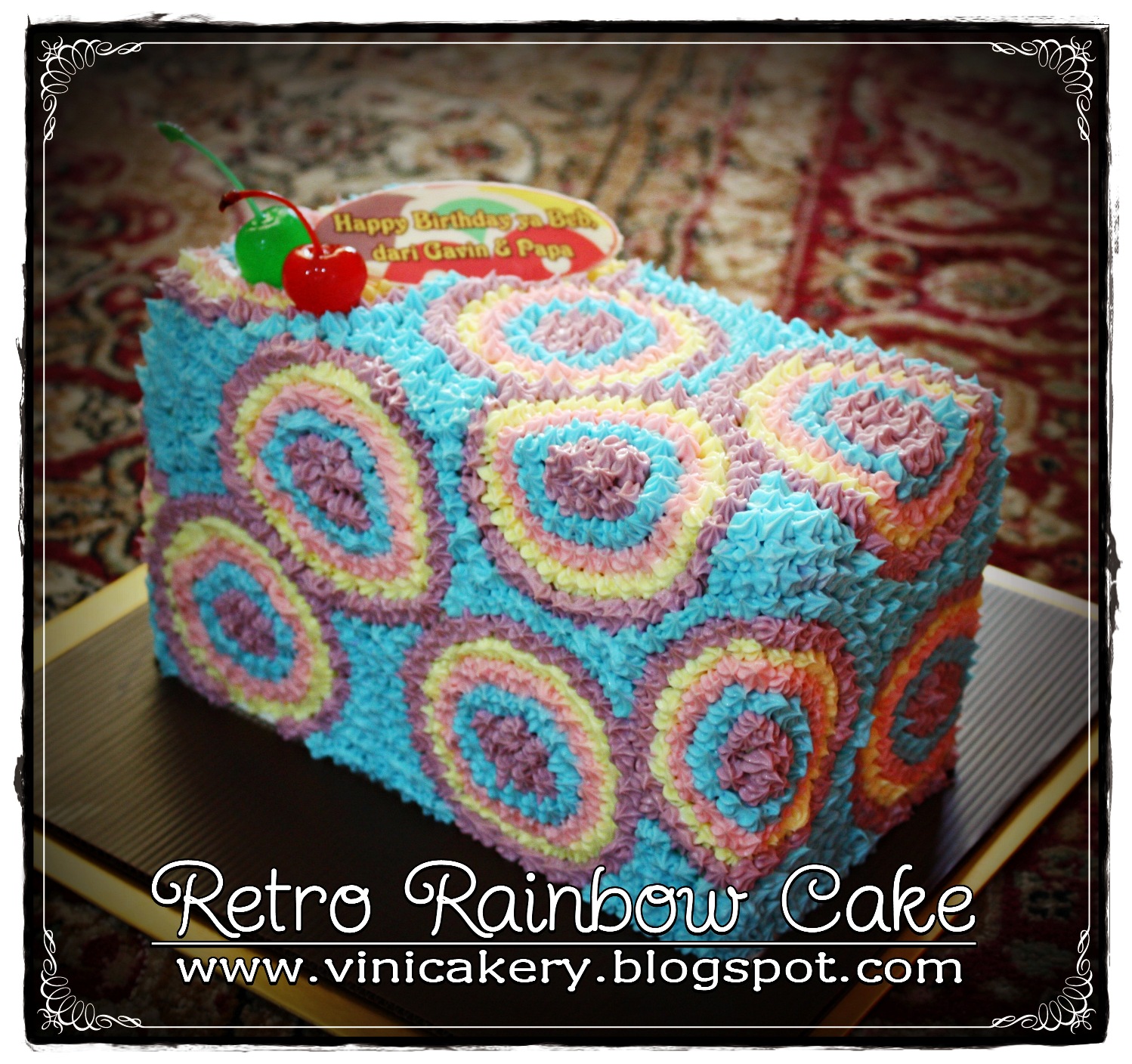 Vini Cakery: Retro Style Rainbow Cake