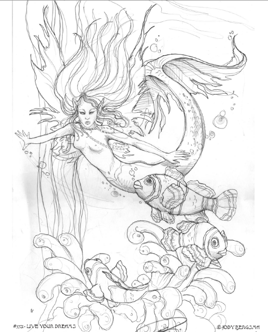 fairies and mermaids coloring pages - photo #2