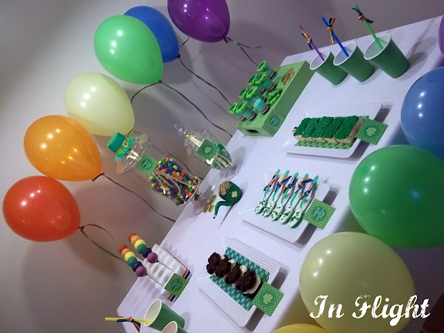 In Flight Party Ideas: Rainbow and Gold and Every little bit of luck!