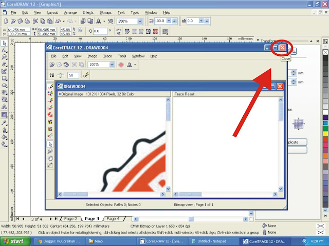 Cara Trace / Memecah Gambar JPG Melalui Corel Draw